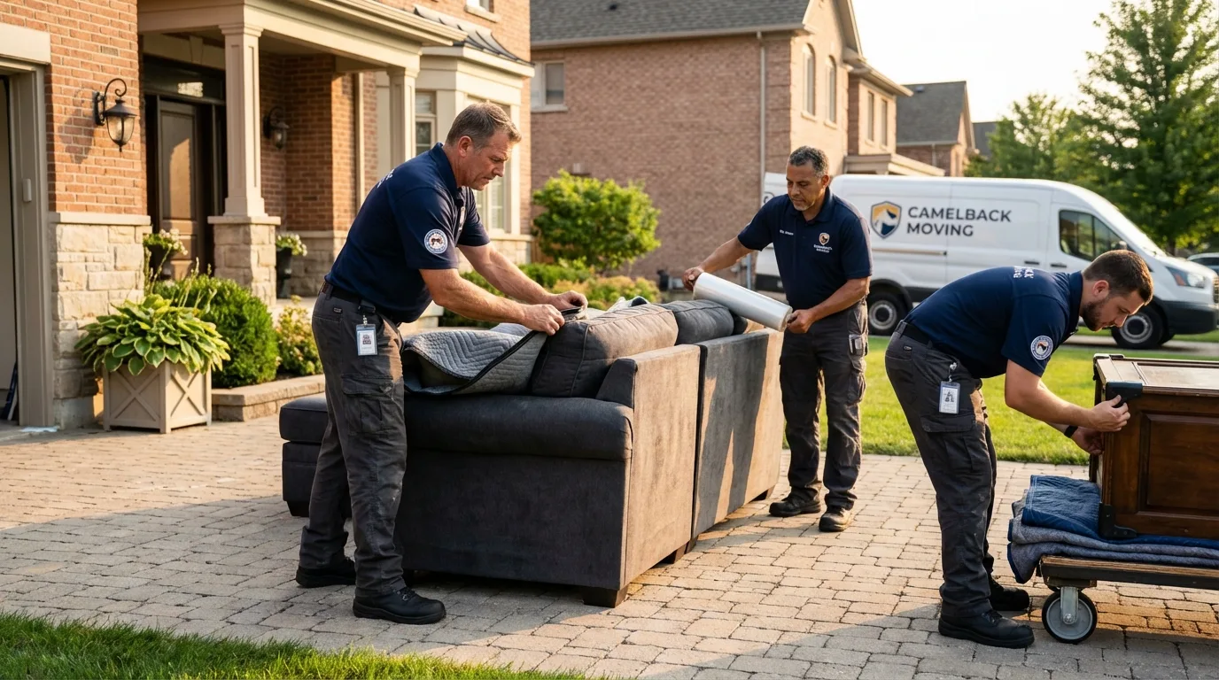 Large estate moving crew wrapping furniture in Saugerties, NY