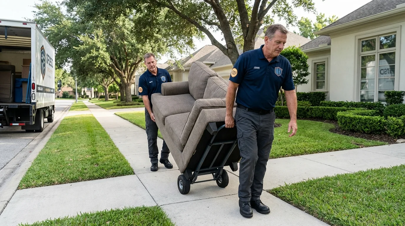Local residential moving crew loading furniture in Saugerties, NY